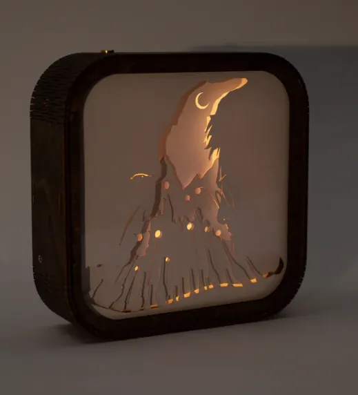 Wooden Paper Night Light Light vs Darkness